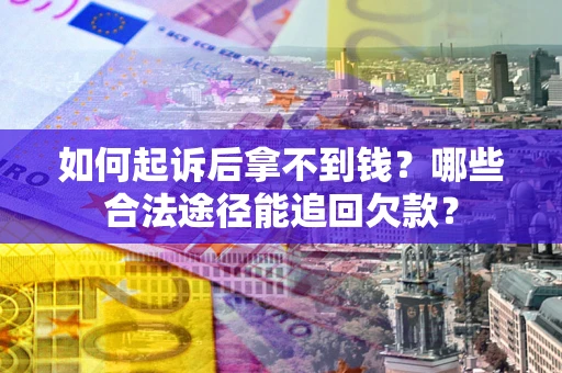 武汉如何起诉后拿不到钱？哪些合法途径能追回欠款？